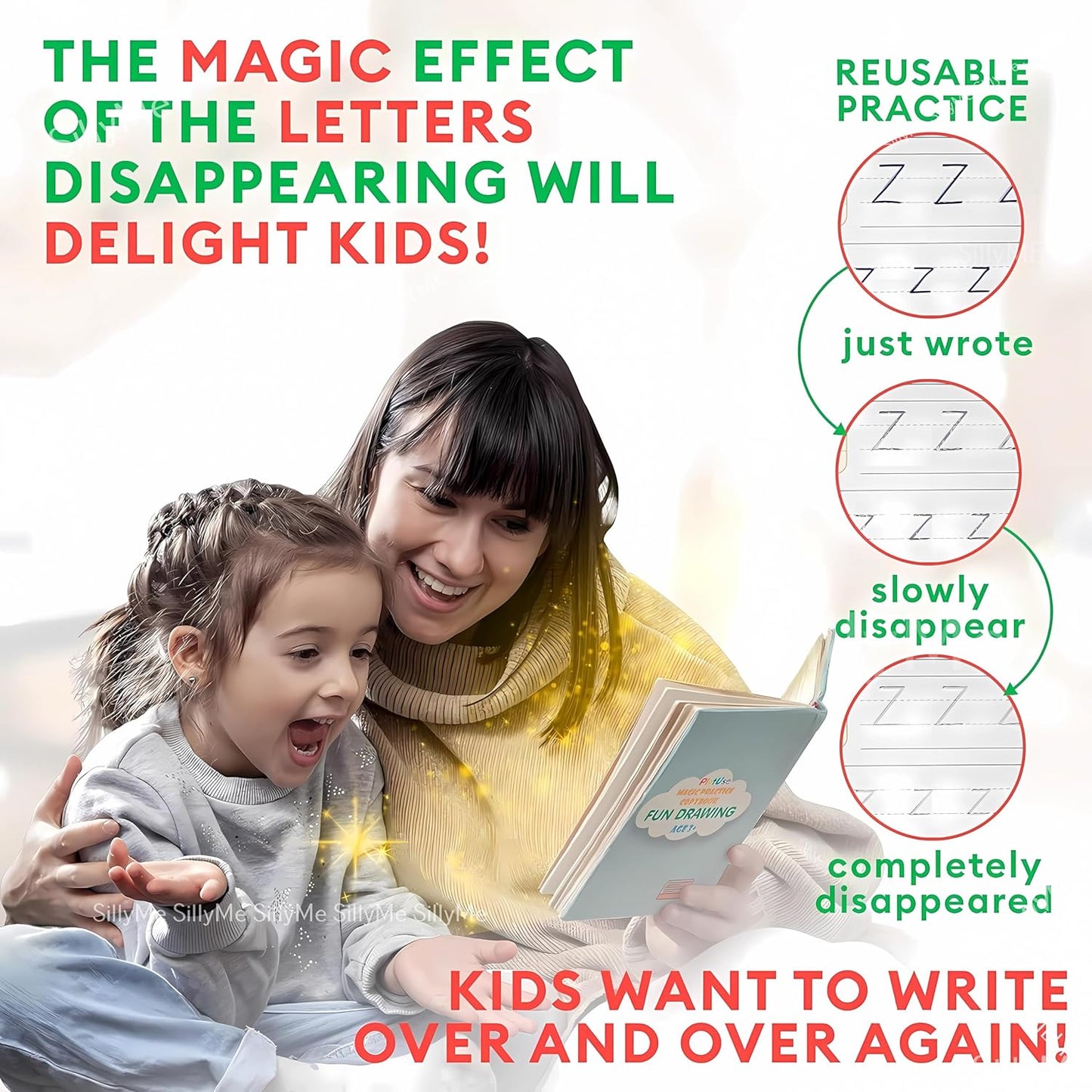 Magic Practice Book for kids - 4 BOOKS - 1 PEN - 1 GRIP- 10 REFILL (BEST OFFER)✅