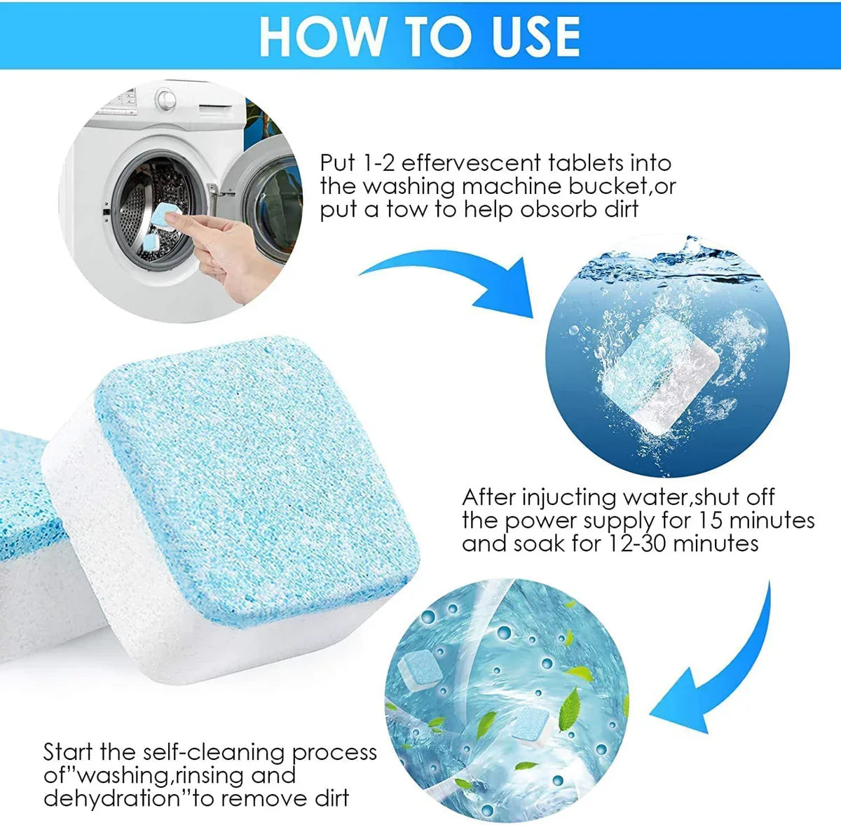 Washing Machine Deep Cleaning Tablets (Buy 10 get 10 Free)