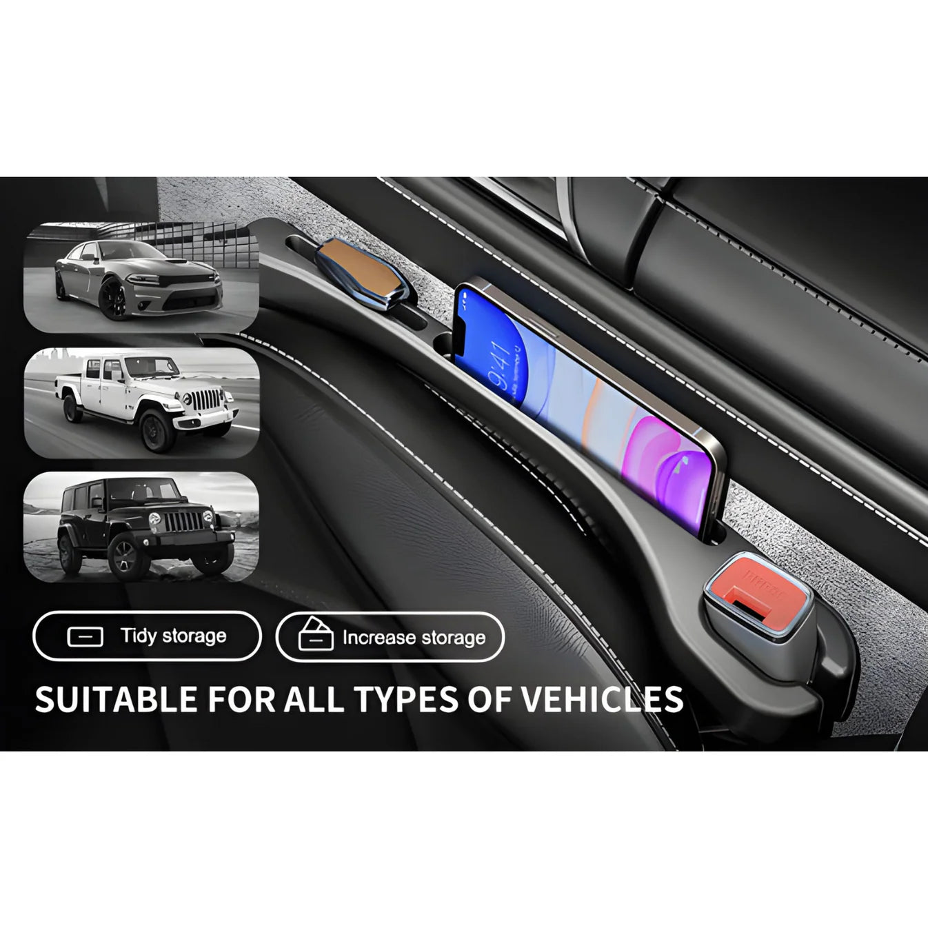 Car Seat Gap Filler EVA Car Organizer (Pack of 2)