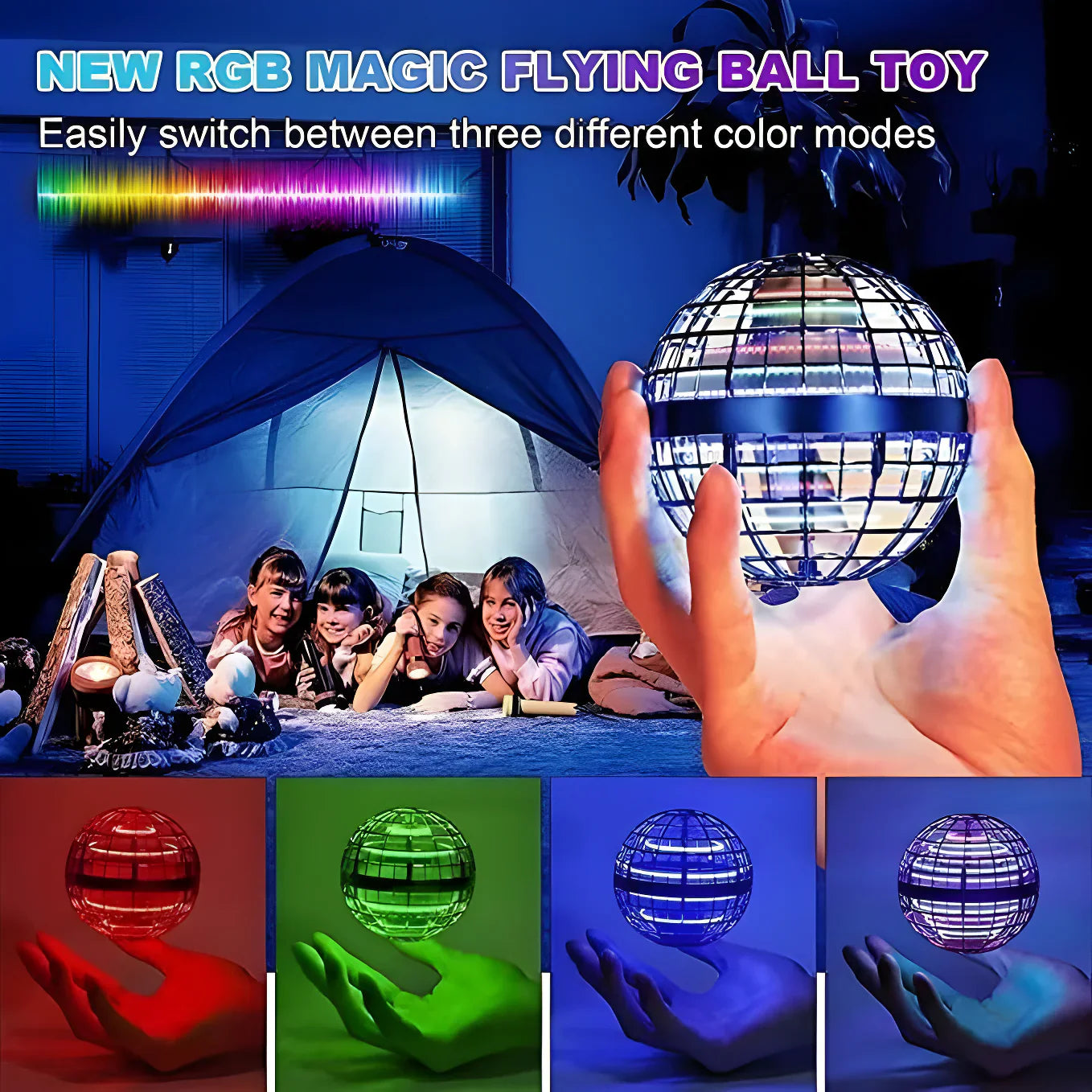 Magic Boomerang Spinner | 360° Flying Ball | Gesture Controlled | LED Show