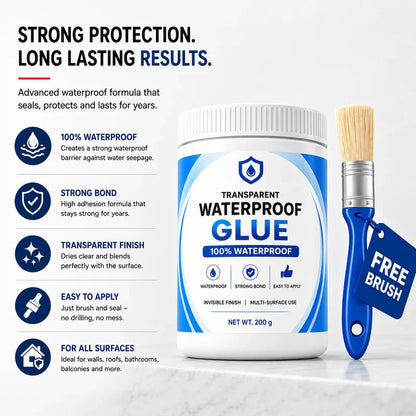 Transparent Waterproof Glue + Free Brush © ( BUY 1 GET 1 FREE )