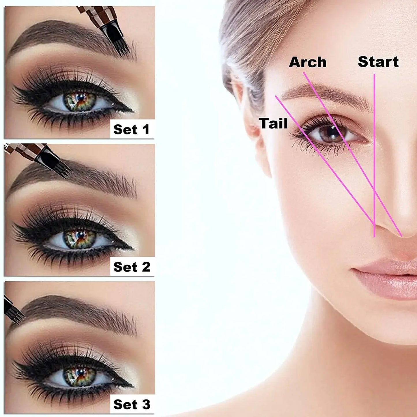 Eyebrow Pen Waterproof 4 Points Long Lasting - (BUY 1 GET 1 FREE)