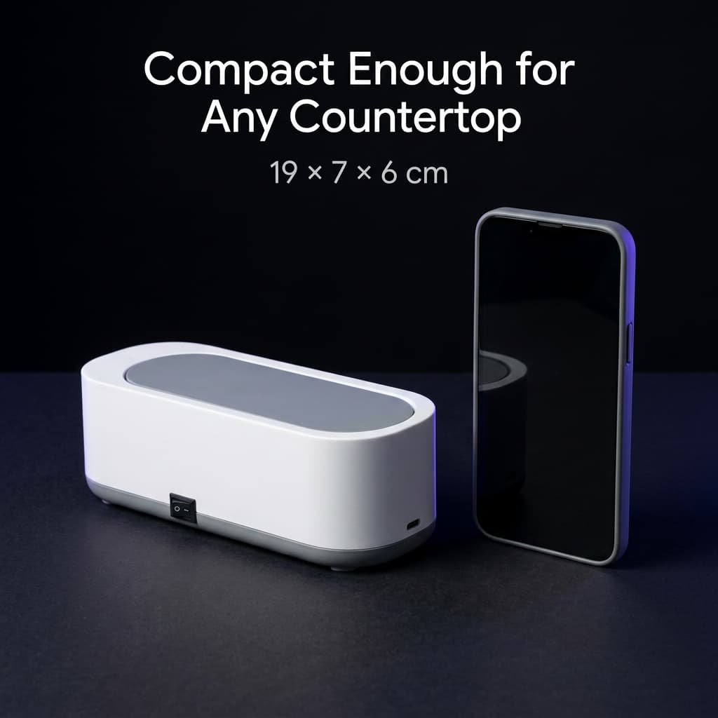 Ultrasonic Vibration Eyeglass Cleaner - High-end Waterproof Finish