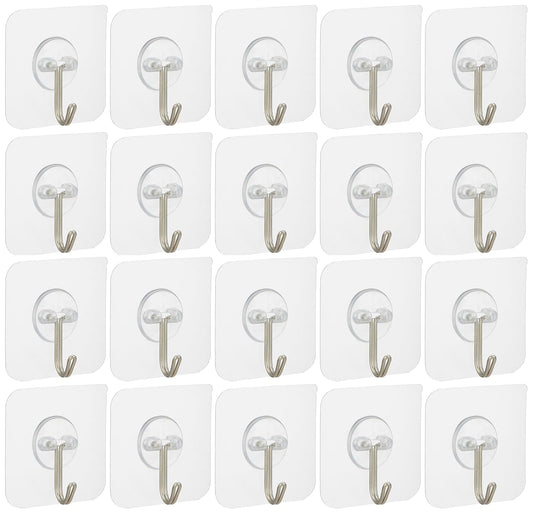 Heavy-Duty Adhesive Wall Hooks Bathroom & Bedroom Hooks (Pack of 20)