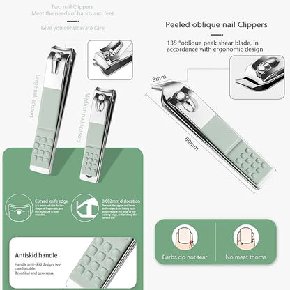 Manicure Nail Clipper Kit - 16 Pieces for Facial Care, Hand Care, Foot Care