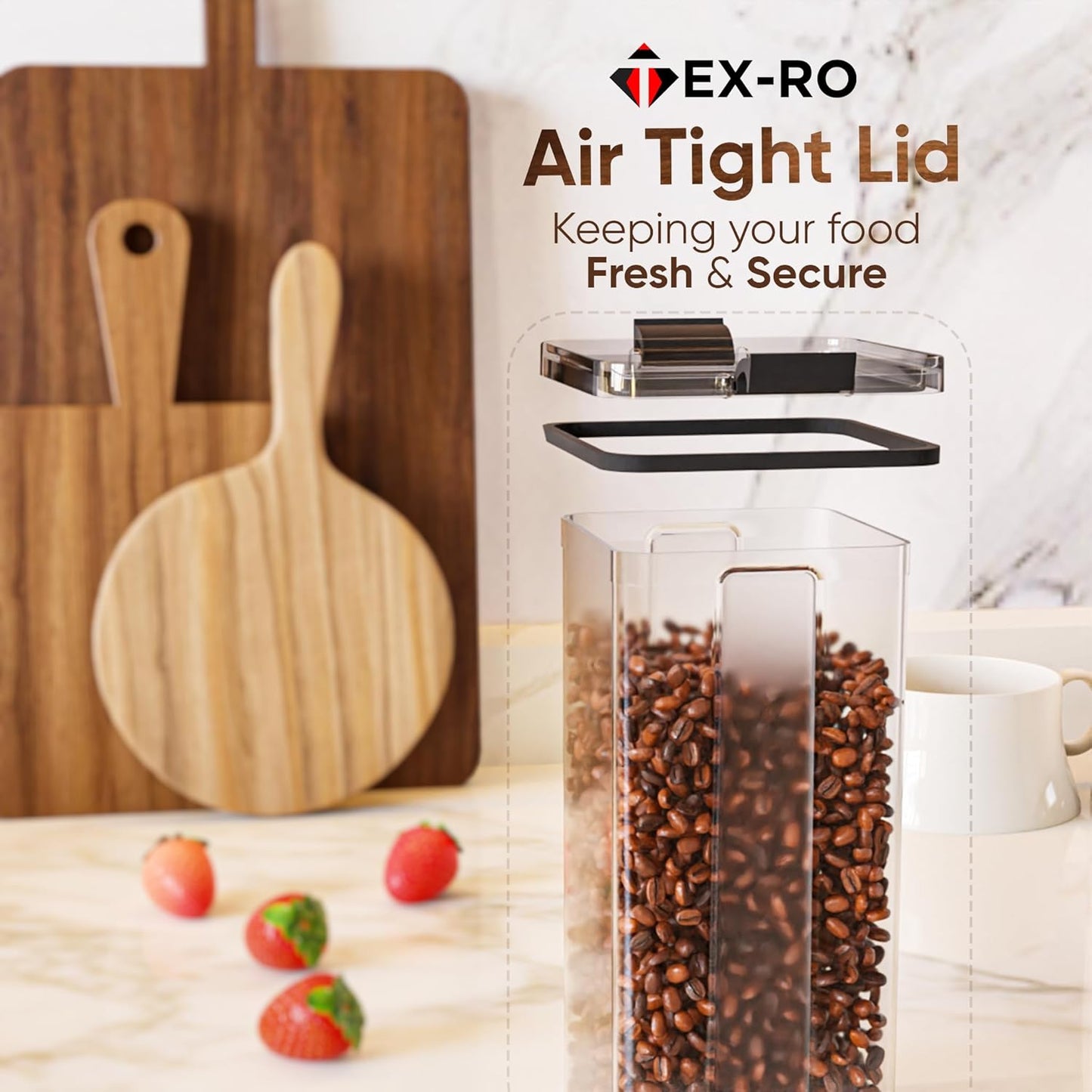 Air Tight Containers For Kitchen Storage Box (1100 Ml Set Of 8) Transparent