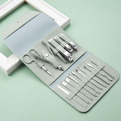 Manicure Nail Clipper Kit - 16 Pieces for Facial Care, Hand Care, Foot Care