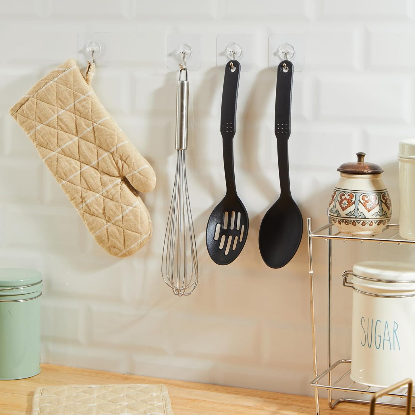 Heavy-Duty Adhesive Wall Hooks Bathroom & Bedroom Hooks (Pack of 20)