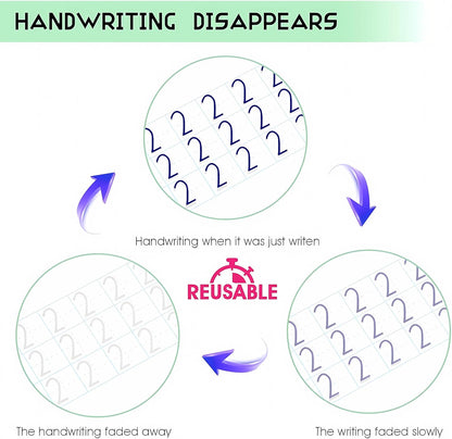 Magic Practice Book for kids - 4 BOOKS - 1 PEN - 1 GRIP- 10 REFILL (BEST OFFER)✅