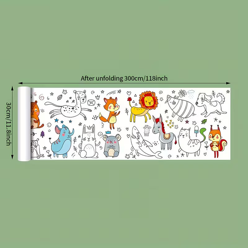 Kids Coloring Drawing Roll ( Buy 2 Get 2 Free ) 30 * 300 Cm
