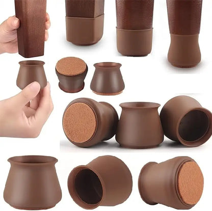 Collage of brown silicone cup holders on a white background