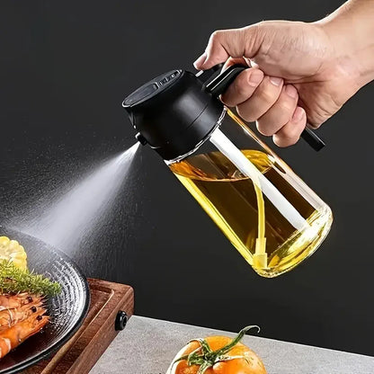 Oil Sprayer for Cooking, 2 in 1 Oil Dispenser Bottle for Kitchen