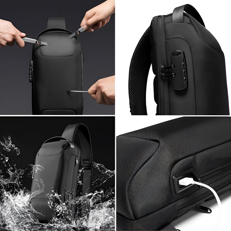 Anti-Theft Locking Sling Bag for Men & Women || USB Port Crossbody