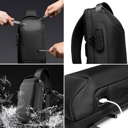 Anti-Theft Locking Sling Bag for Men & Women || USB Port Crossbody