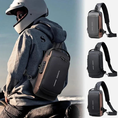 Anti-Theft Locking Sling Bag for Men & Women || USB Port Crossbody