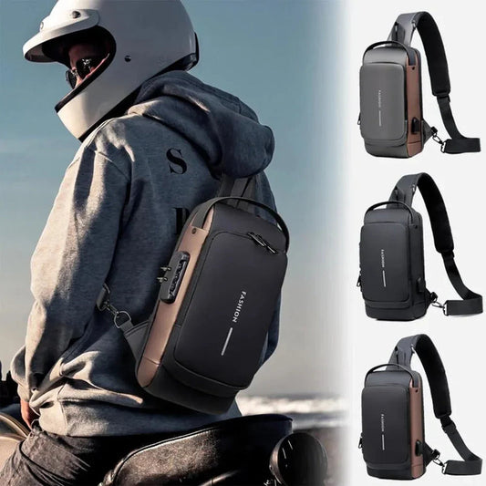 Anti-Theft Locking Sling Bag for Men & Women || USB Port Crossbody