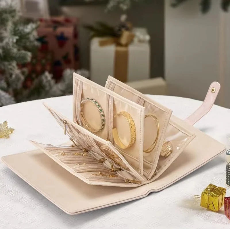 Luxury Portable Leather Jewelry Storage Book | Elegant, Secure & Take It Everywhere