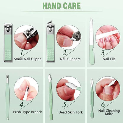 Manicure Nail Clipper Kit - 16 Pieces for Facial Care, Hand Care, Foot Care