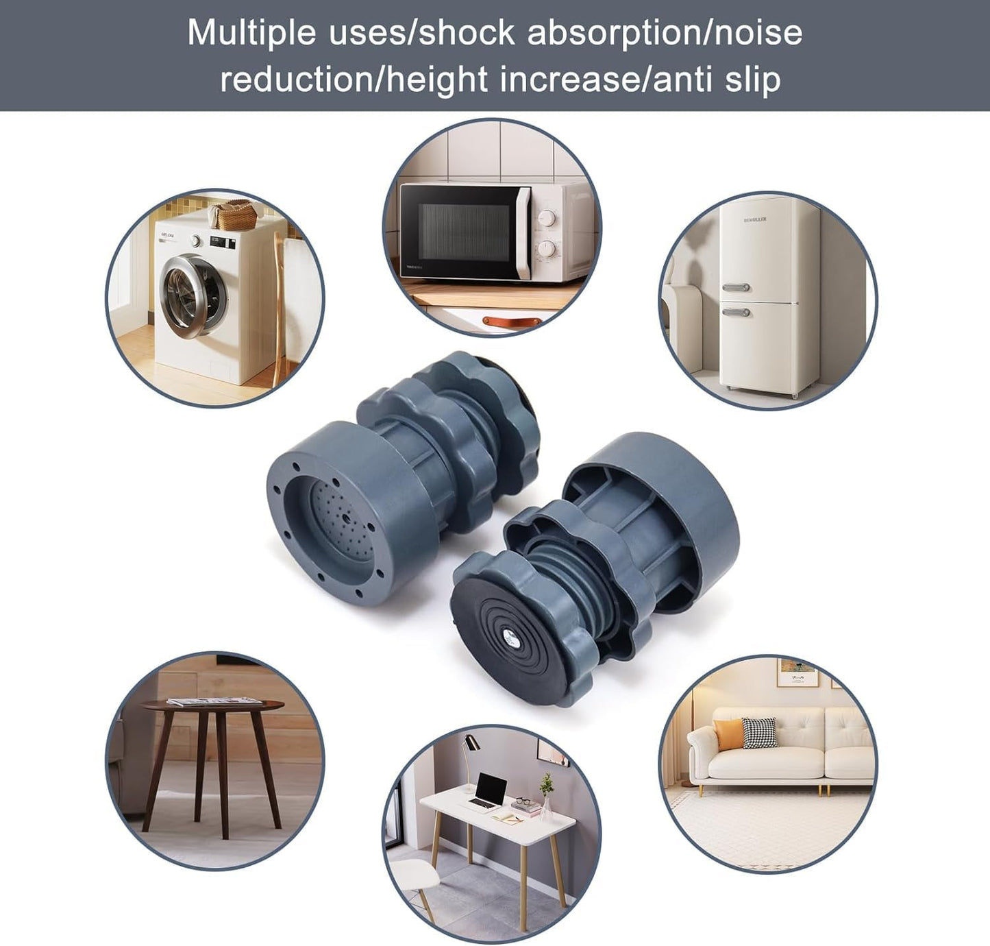 Washing Machine Footpads Adjustable Height  | Anti vibration pad (Pack Of 4)