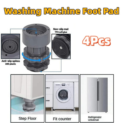 Washing Machine Footpads Adjustable Height  | Anti vibration pad (Pack Of 4)