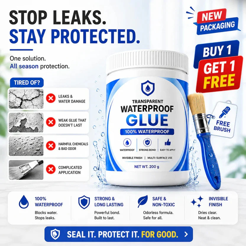 Transparent Waterproof Glue + Free Brush © ( BUY 1 GET 1 FREE )