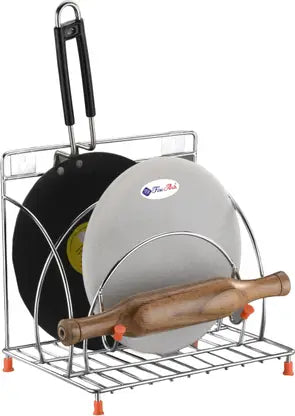 Chakla/Belan Kitchen Rack Steel Chakla Belan Tawa Chimta Stand 4in 1 Chakla Belan Tawa Holder