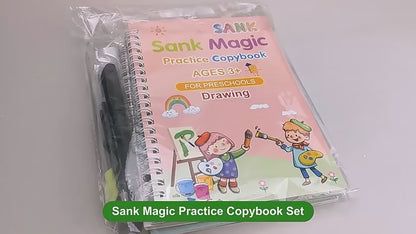 Magic Practice Book for kids - 4 BOOKS - 1 PEN - 1 GRIP- 10 REFILL (BEST OFFER)✅