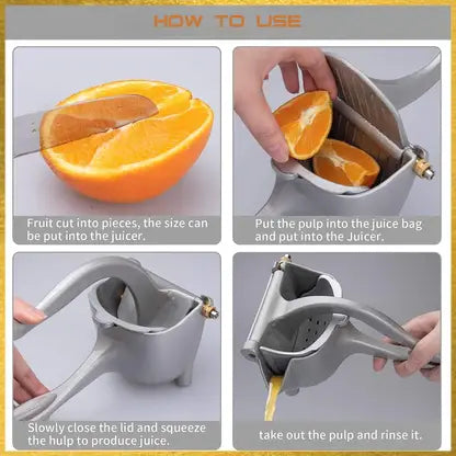 Aluminium Hand Squeezer Heavy Duty Manual Fruit Press Squeezer Fruit Juice Extractor Hand Juicer  (Silver)
