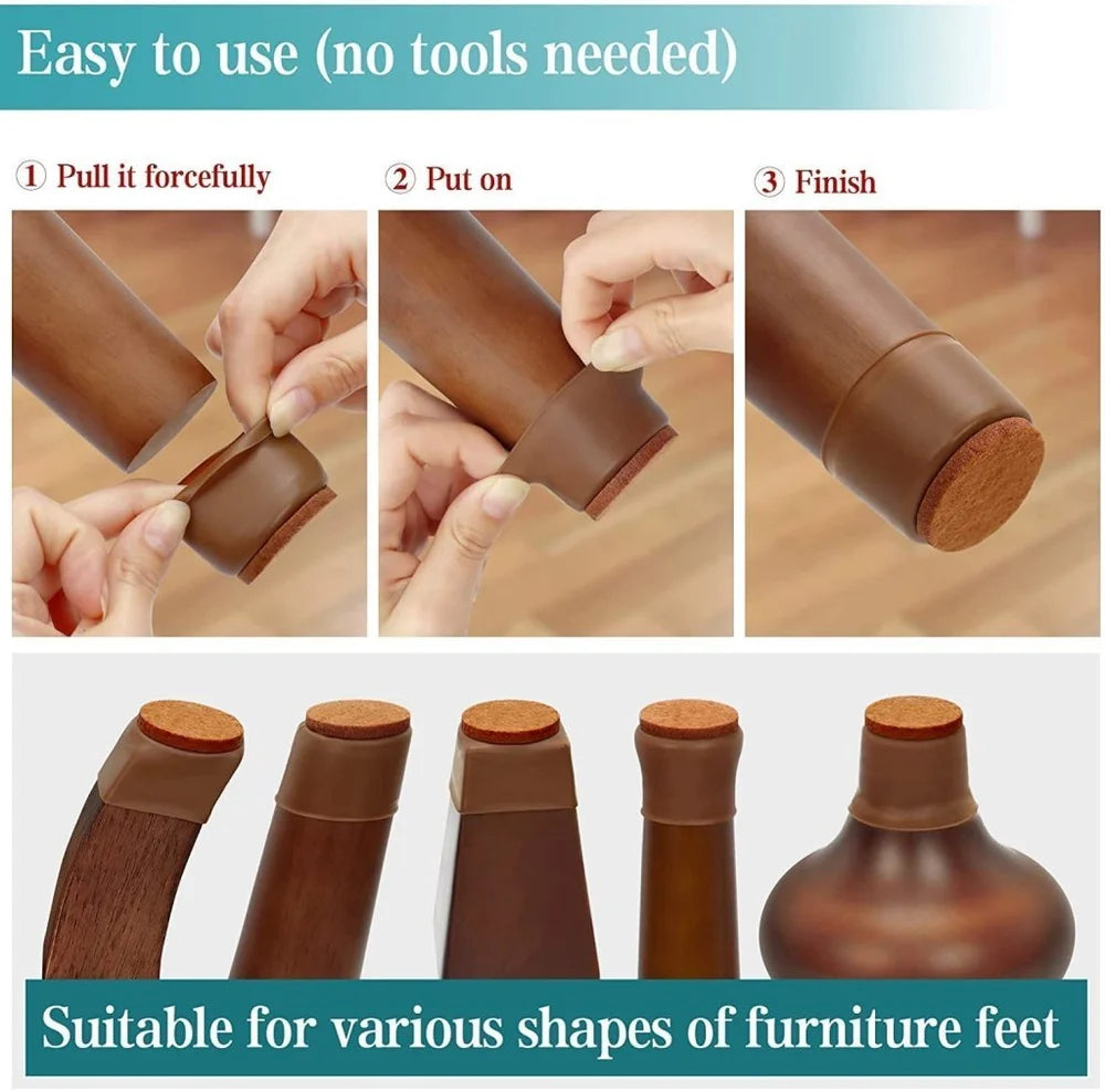Chair Leg Floor Protectors- Easy movement & No more floor scratches