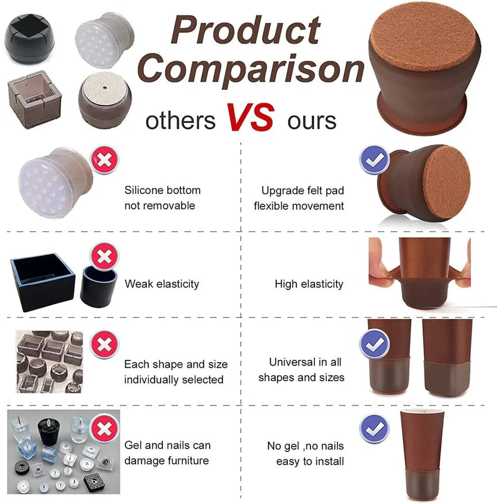 Chair Leg Floor Protectors- Easy movement & No more floor scratches