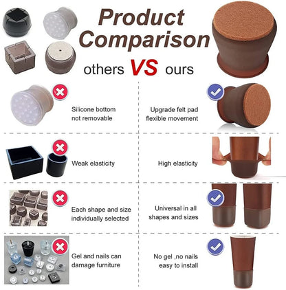 Chair Leg Floor Protectors- Easy movement & No more floor scratches