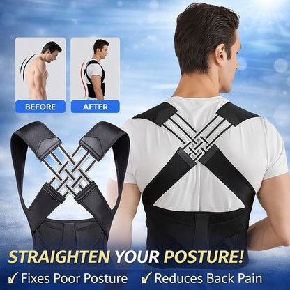 Adjustable Back Posture Corrector for Men - Women