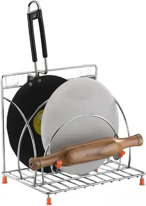 Chakla/Belan Kitchen Rack Steel Chakla Belan Tawa Chimta Stand 4in 1 Chakla Belan Tawa Holder