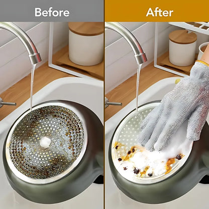 Ultimate Bamboo Fiber Wire Dishwashing Gloves - Tough Kitchen Scrubber (2-Pack)