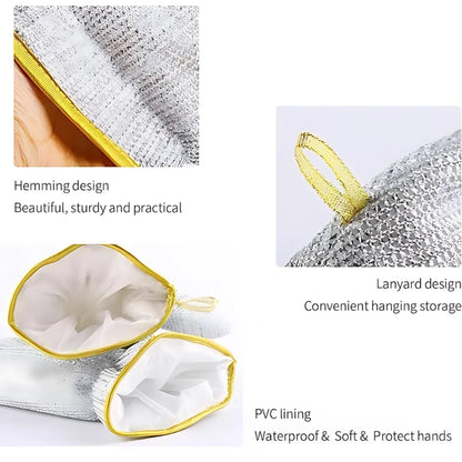 Ultimate Bamboo Fiber Wire Dishwashing Gloves - Tough Kitchen Scrubber (2-Pack)